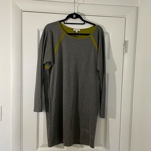 Max studio sweater dress size L grey/green